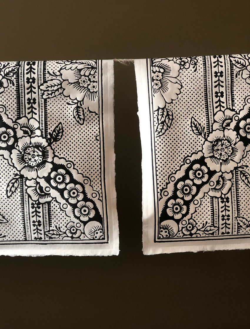 Domino paper "Guirlandes de fleurs"