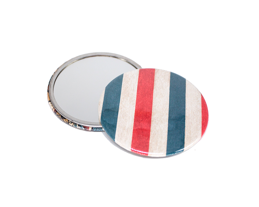 Pocket mirror "Rayures tricolores"