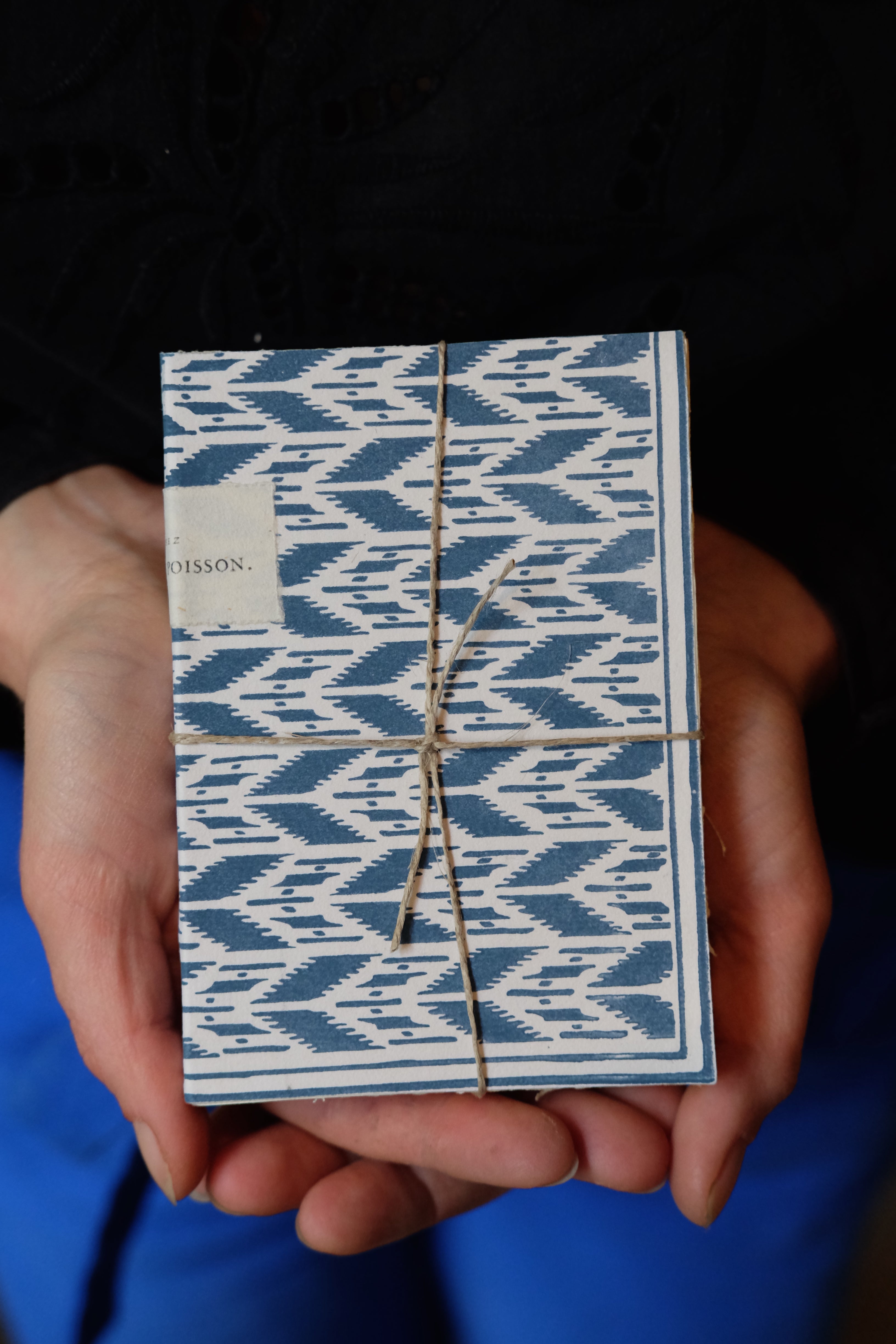 Hand sewn notebook "Petit ikat"