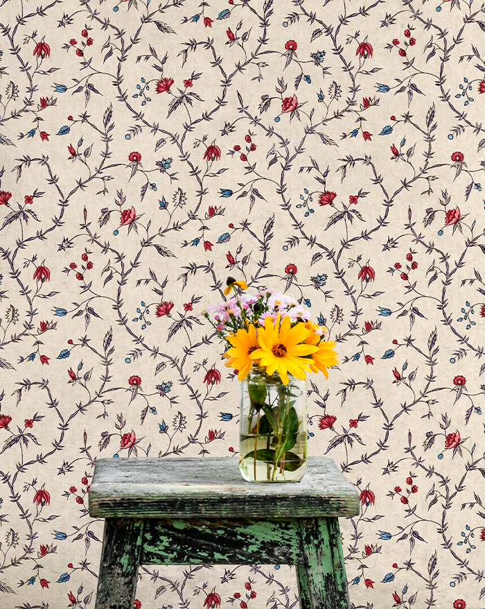 Papier peint "Jardin d'œillets"