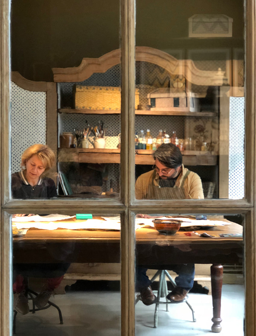 Papier dominoté "Oiseaux & Feuillage"