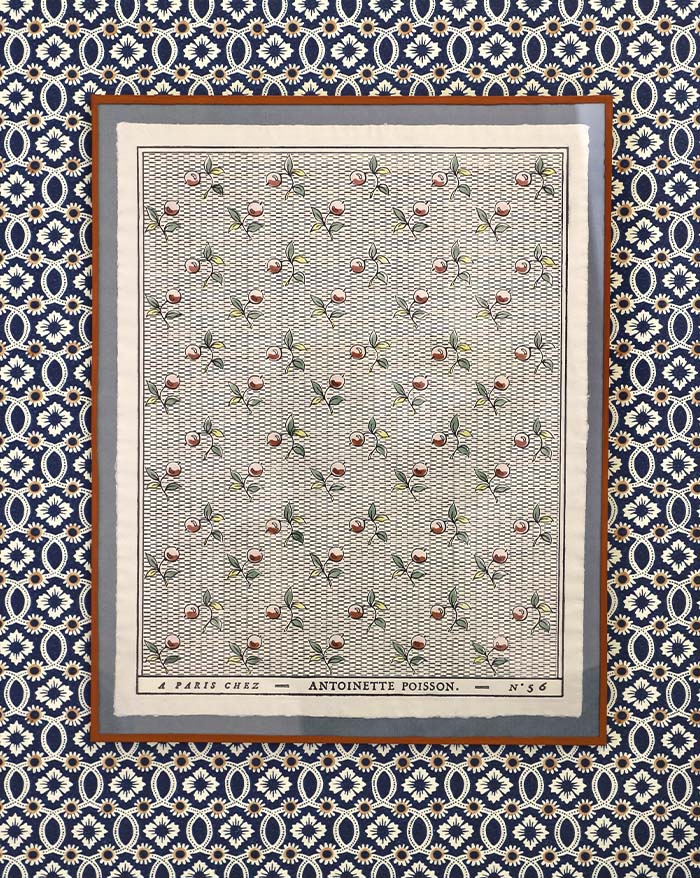 Framed domino paper "Baies"