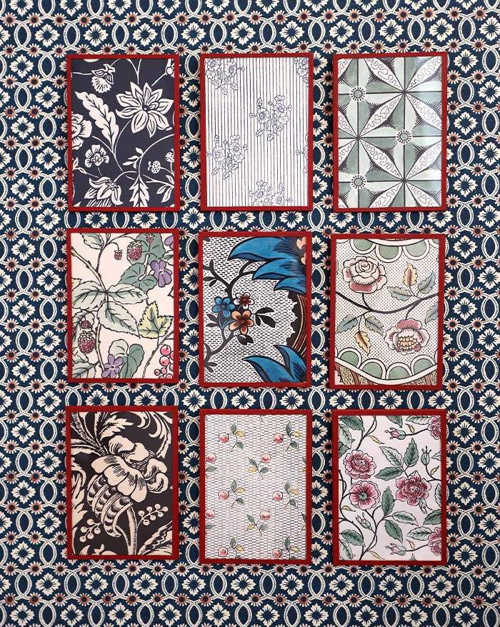 Framed domino paper "Indienne"