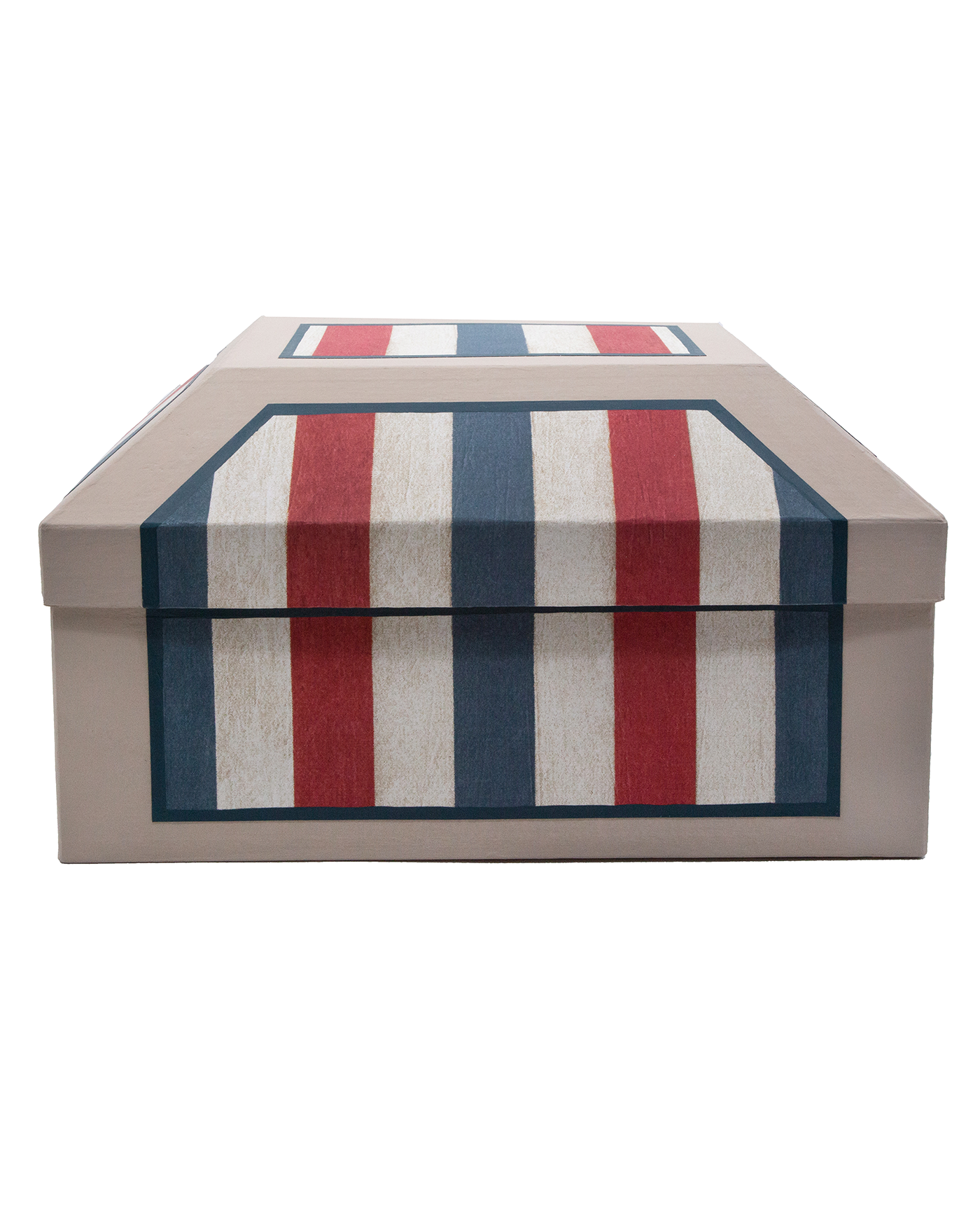 Moyenne boîte coffre "Rayures tricolores"