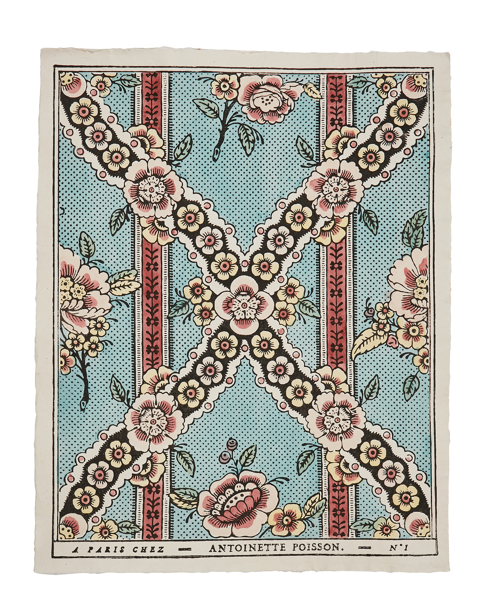 Domino paper "Guirlandes de fleurs"