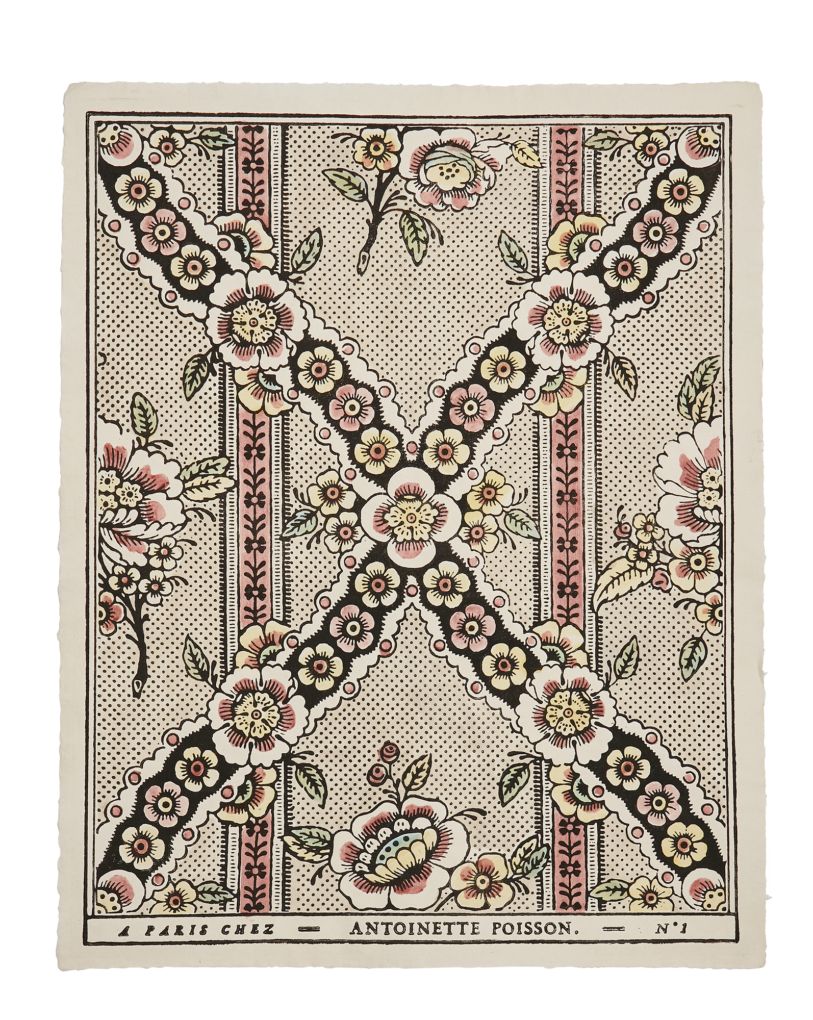 Domino paper "Guirlandes de fleurs"