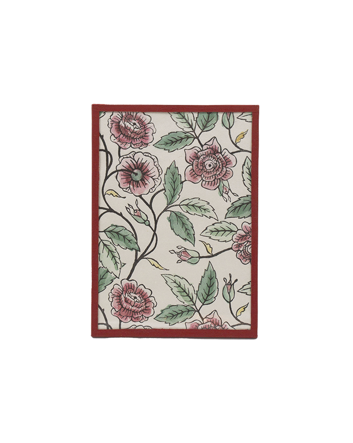 Framed domino paper "Buisson de roses"