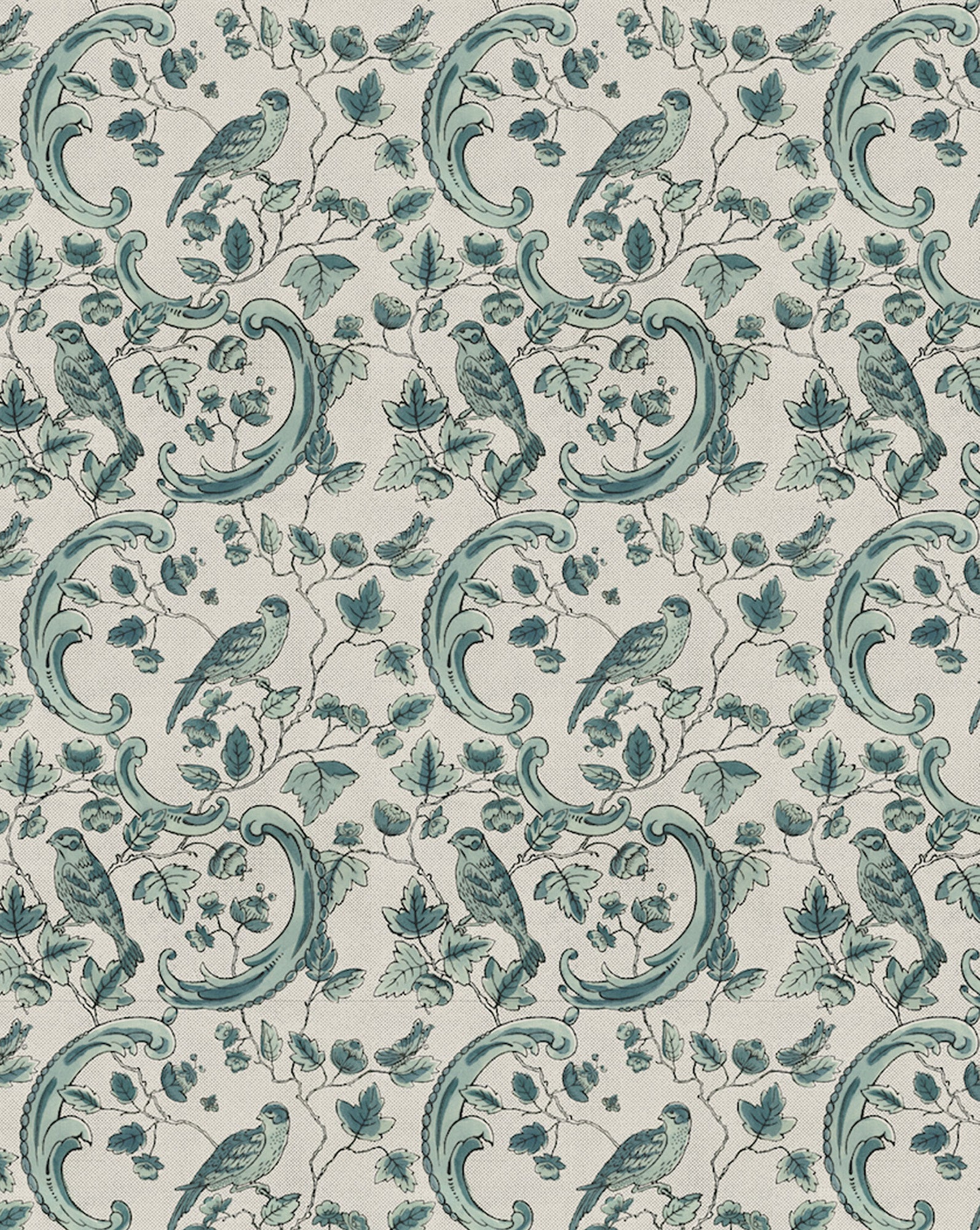 Fabric "Oiseaux & Feuillage"