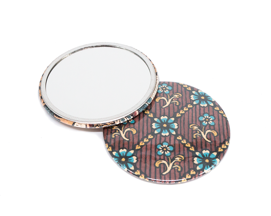 Miroir de poche "Coeurs garance"