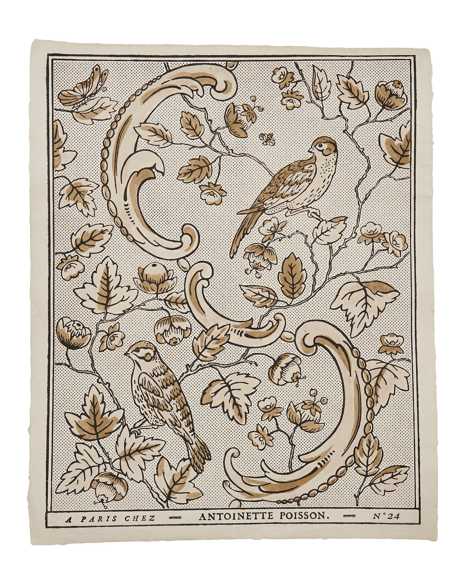 Papier dominoté "Oiseaux & Feuillages"