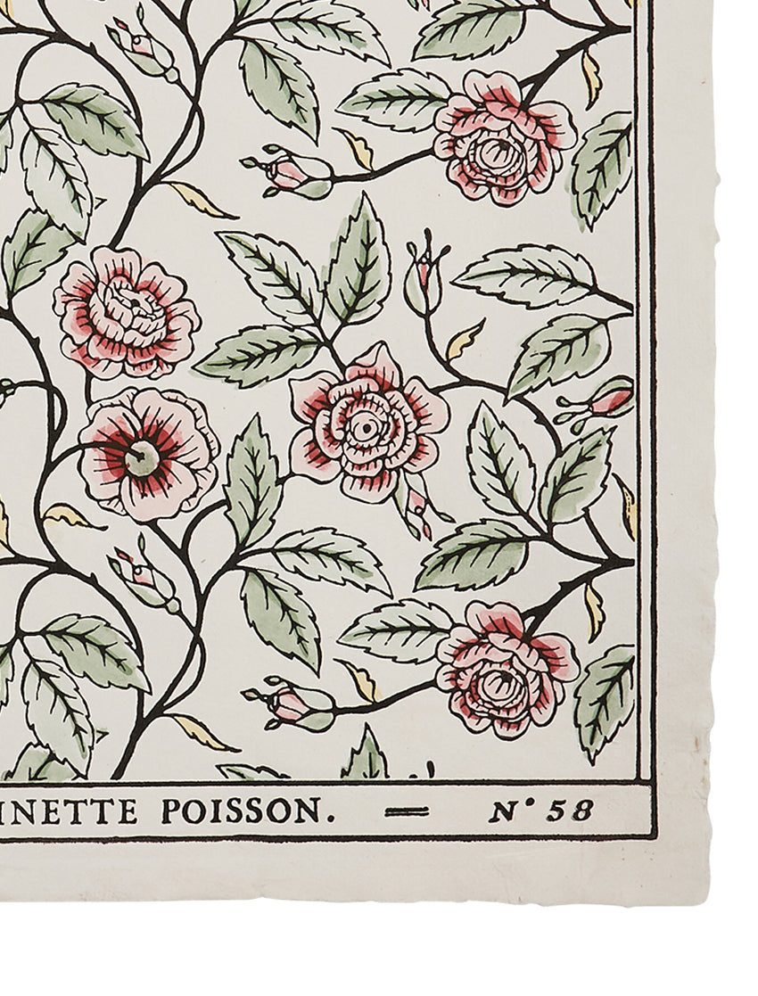 Papier dominoté "Buisson de roses"