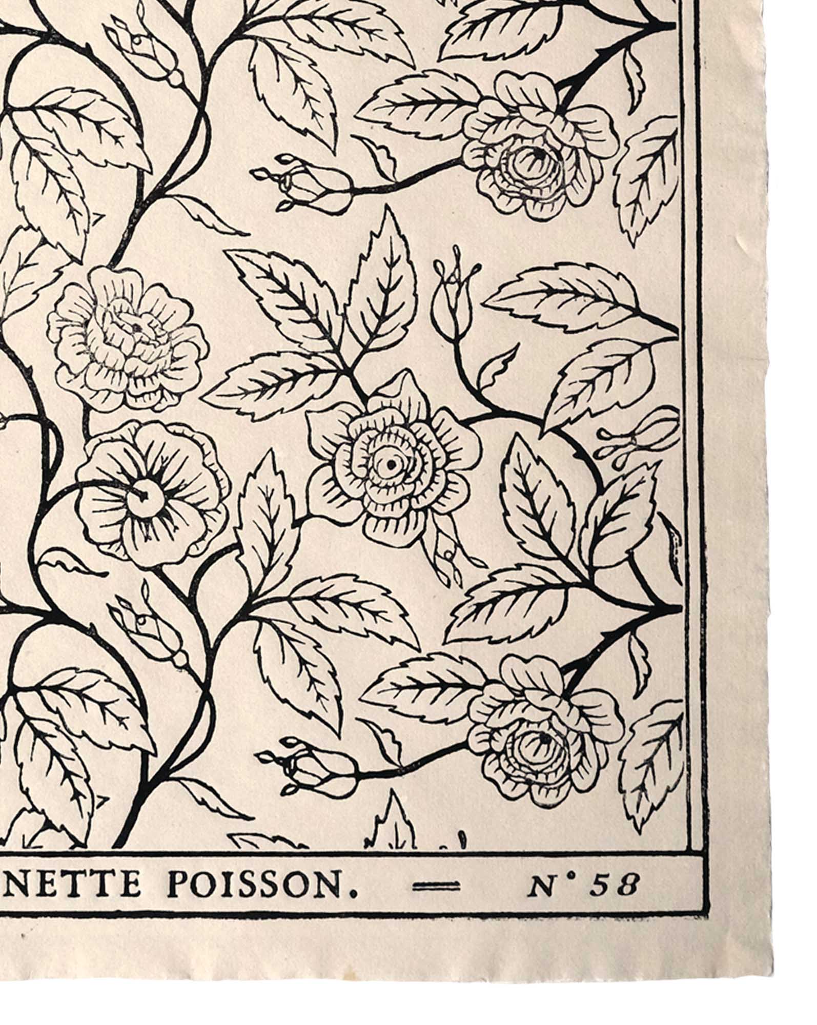 Papier dominoté "Buisson de roses"