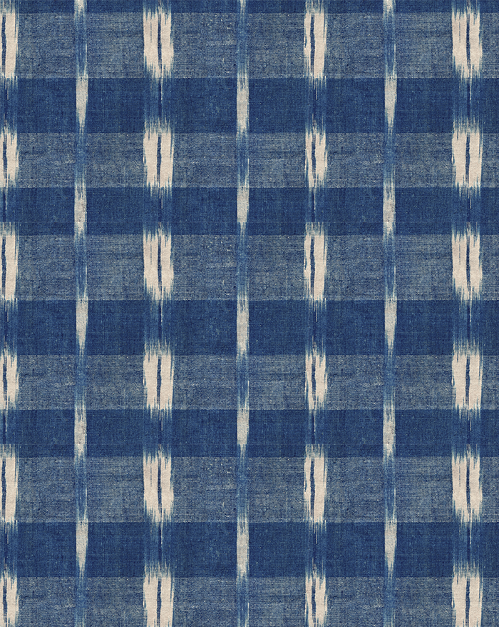 Tissu "Flammé indigo"