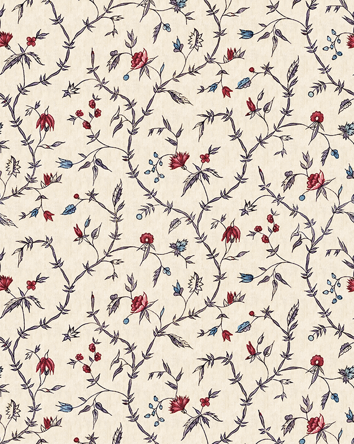 Tissu "Jardin d'œillets"