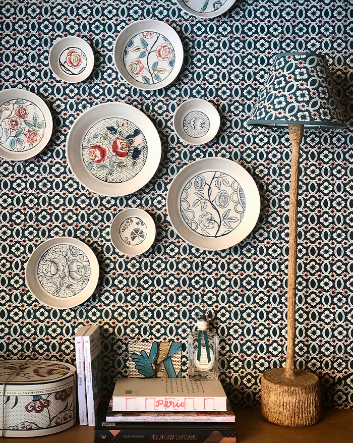 Papier peint "Fleurs & Entrelacs"