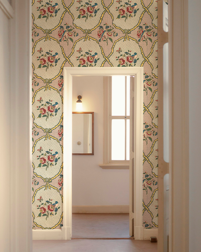 Papier peint "Rubans & Oiseaux"