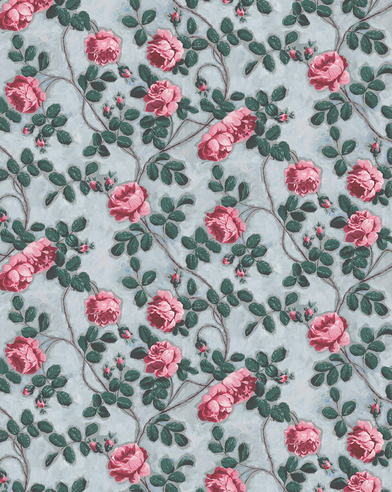 Papier peint "Roses Pompadour"