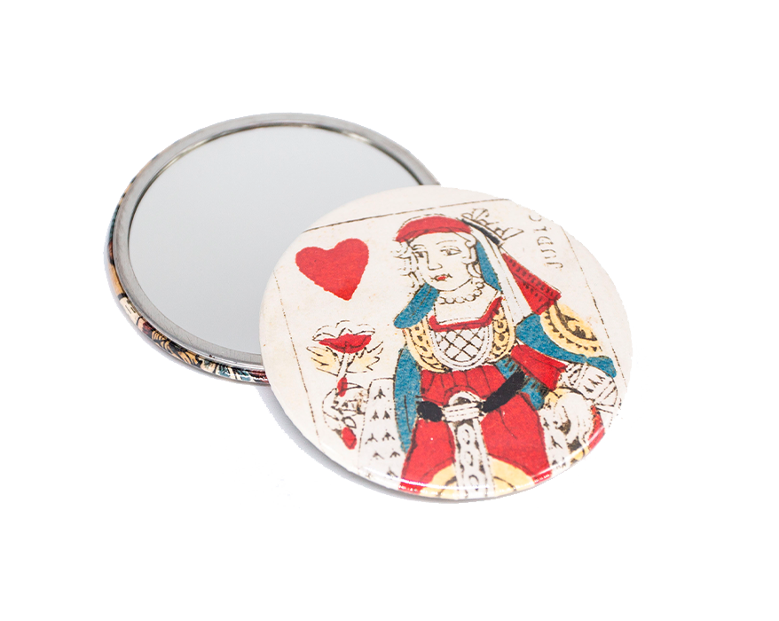 Miroir de poche "Dame de cœur"
