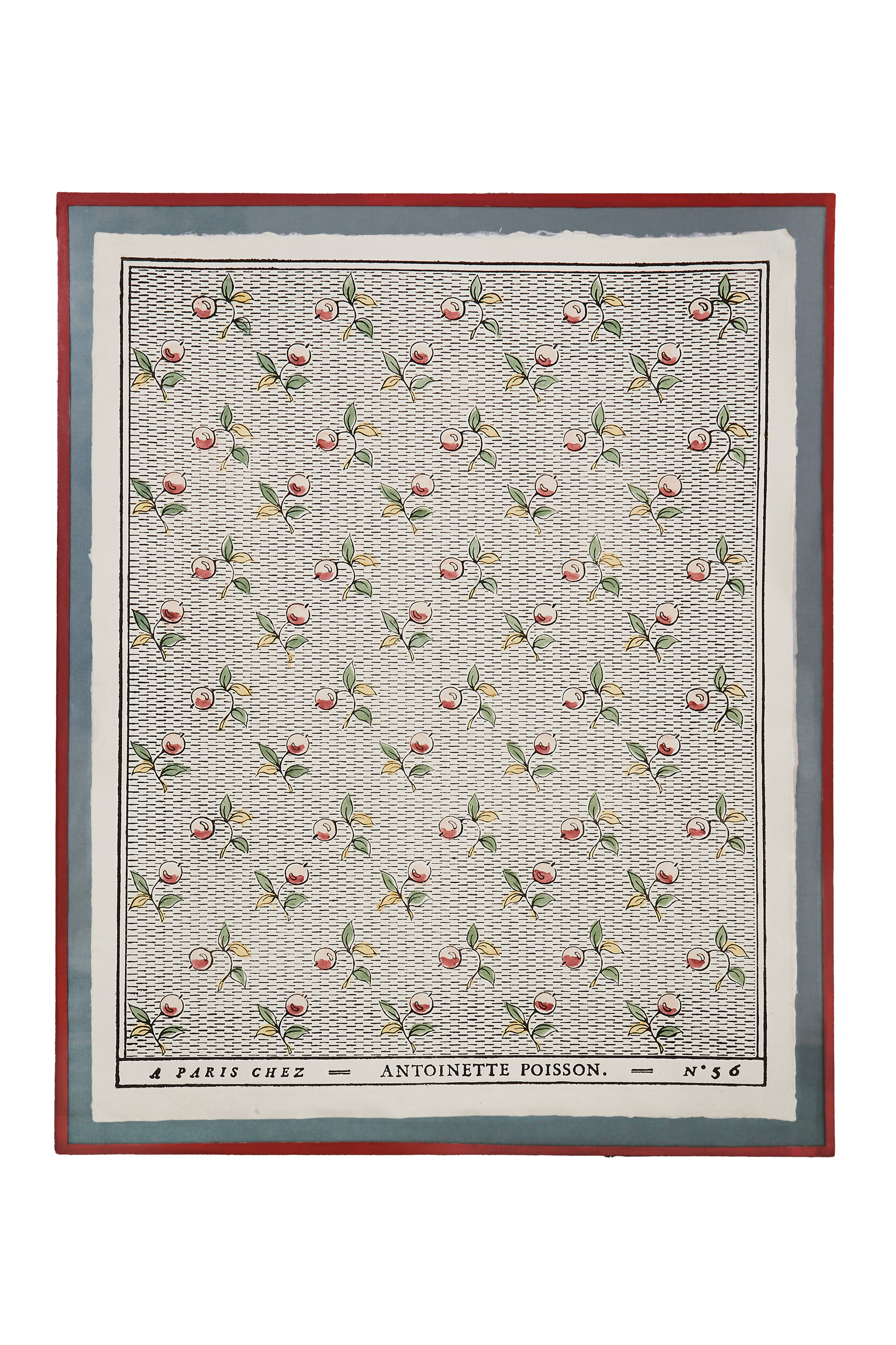 Framed domino paper "Baies"