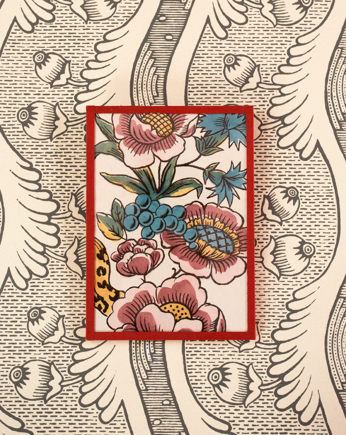 Domino encadré petit format "Marie-Antoinette fleurs"