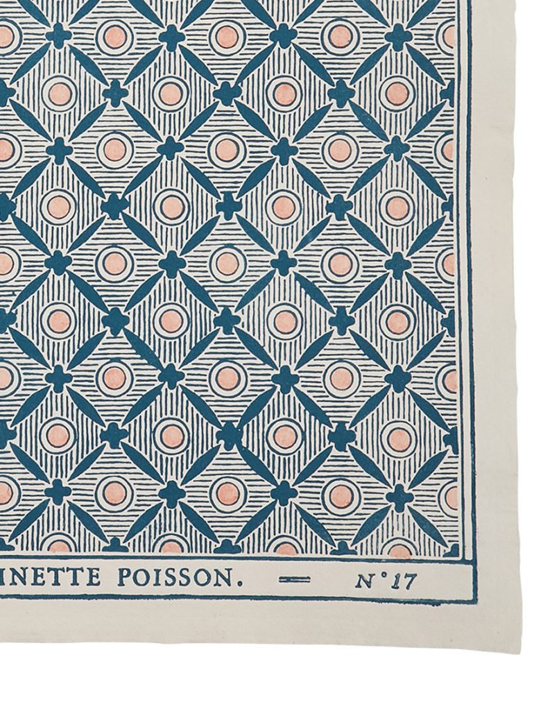 Domino Paper-Oiseaux et Feuillage Black Blue by Antoinette Poisson
